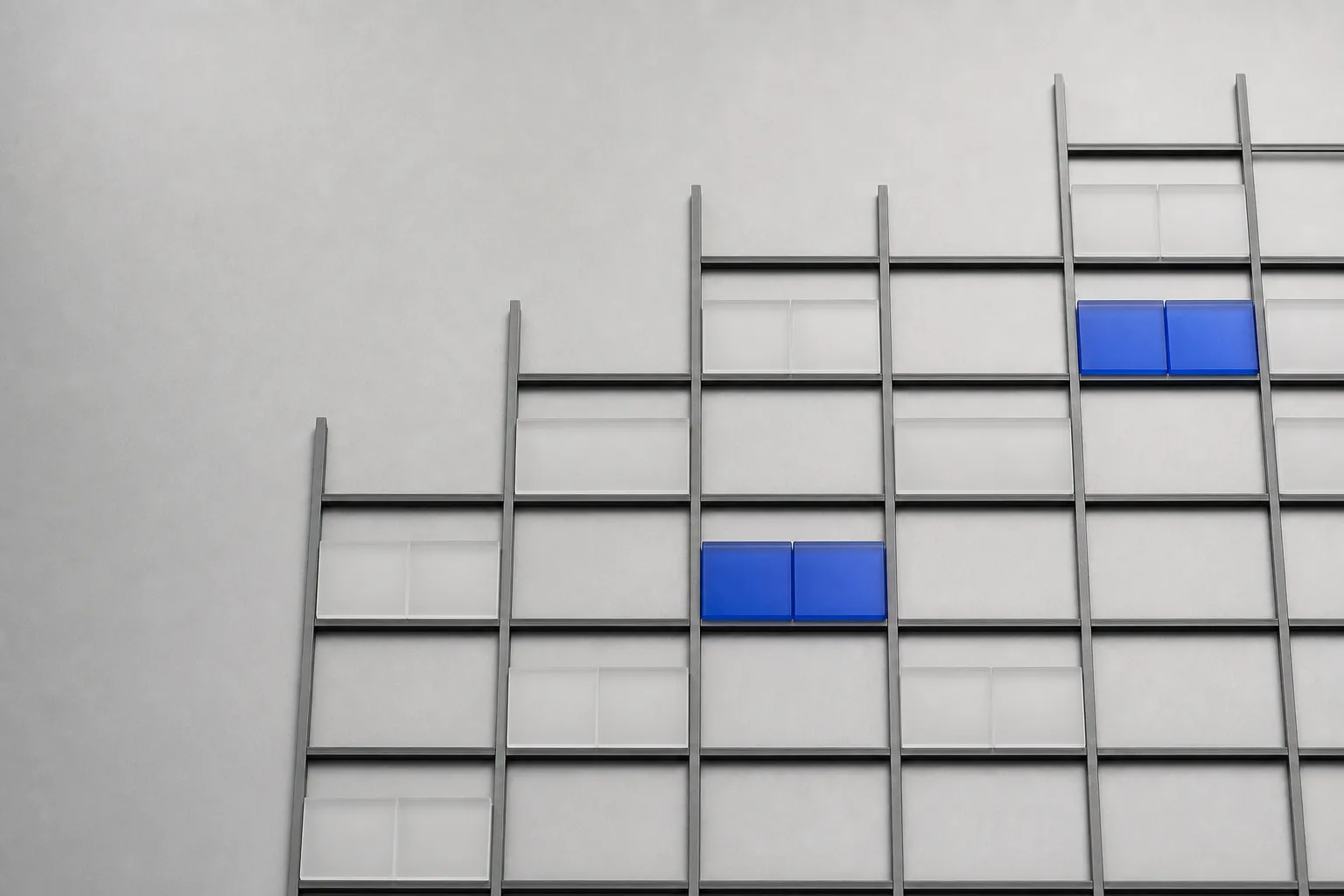 Overhead view of shared course blocks spanning a modular timetable